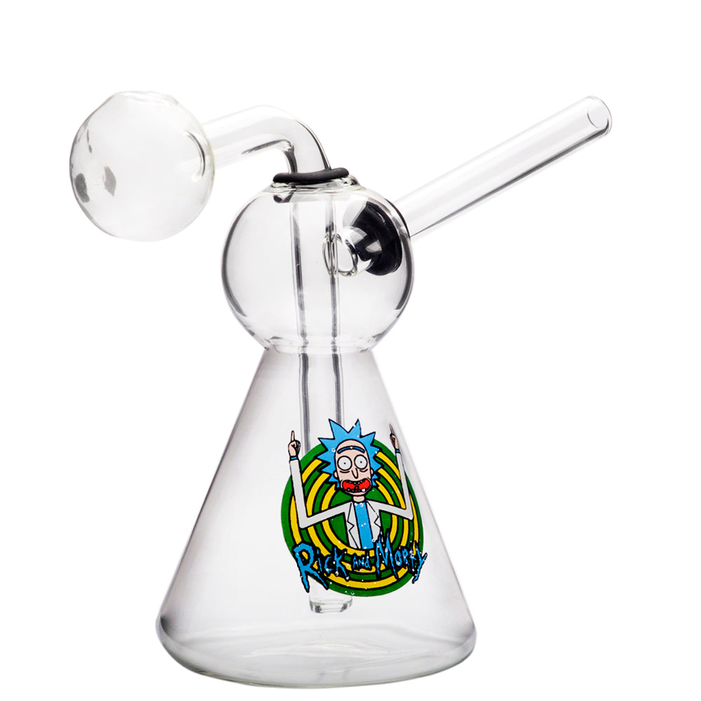 Rick and Morty Oil Burner Pipe Glass Water Pipe Bong Bubbler Smoking B